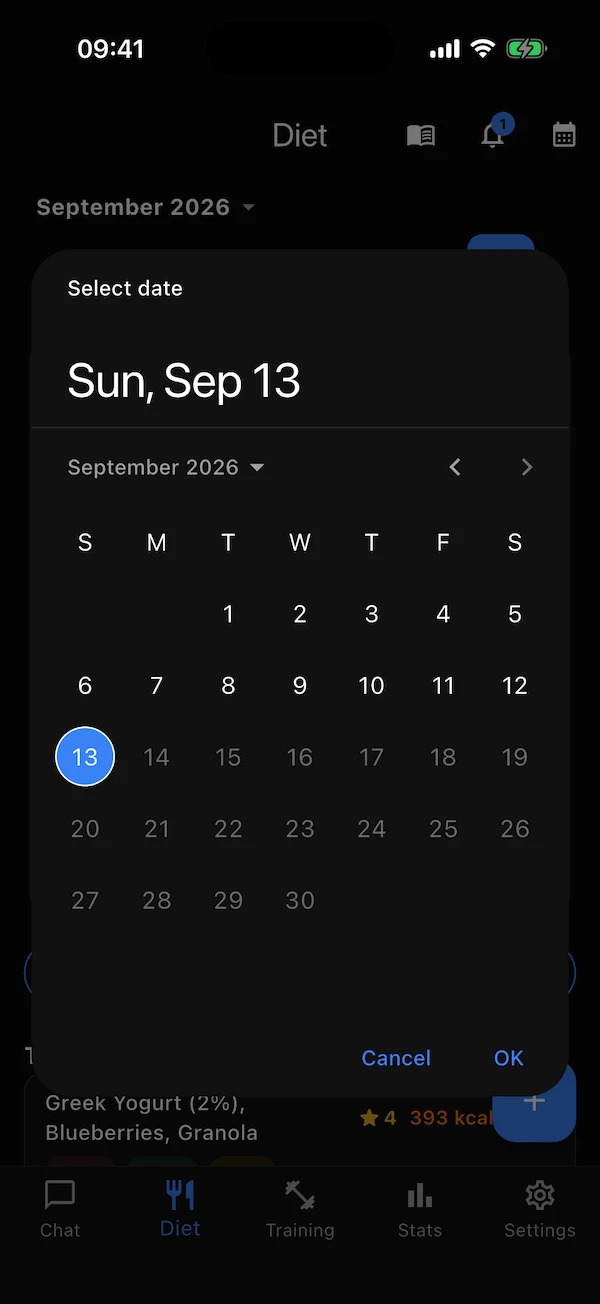 The calendar picker