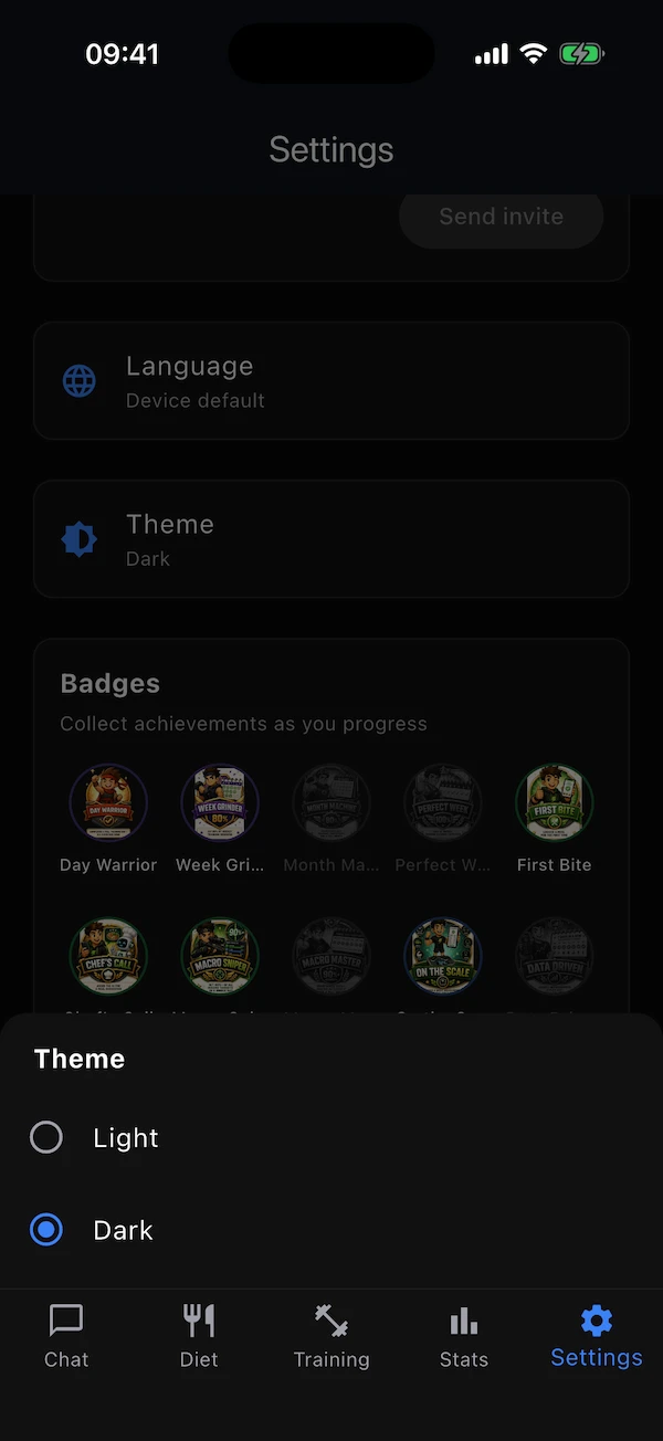 The theme picker